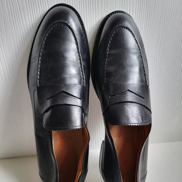 ANTONIO MAURIZI Black LEATHER LOAFER 10 MADE IN ITALY Antonio Maurizi penny-strap Leather Loafers | Black  main image 3